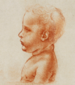 Study for de head of Jesus (as a baby) in The Virgin of the Rocks (National Gallery version) - ca.1495-1497