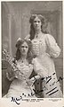 Photographic postcard of Aileen and Doris Woods, New Zealand Twins (10394616125).jpg