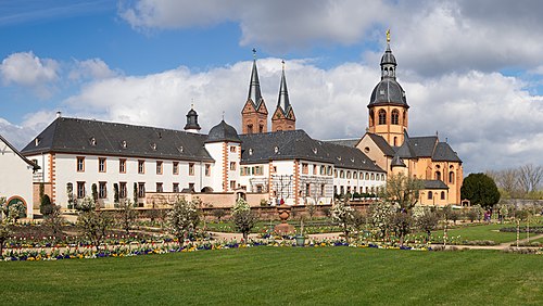 Former Benedictine abbey in Seligenstadt, view from the garden